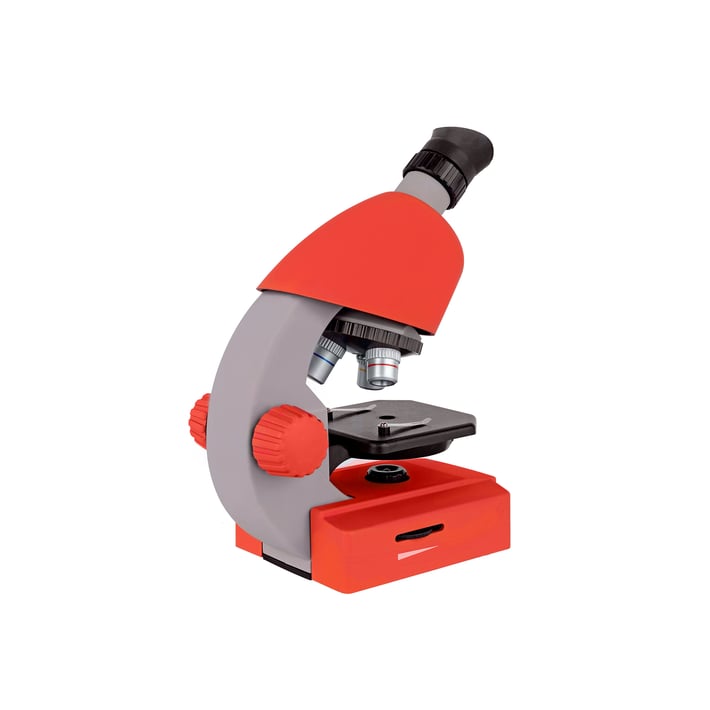Bresser Микроскоп, детски, увеличение 40 - 640x, червен