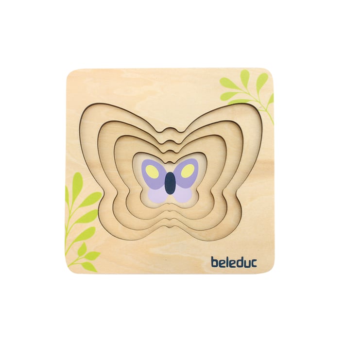 Beleduc Пъзел Пеперуда, на слоеве, дървен