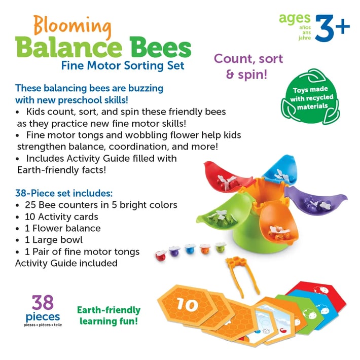 Learning Resources Комплект за сортиране и баланс Цвете с пчели