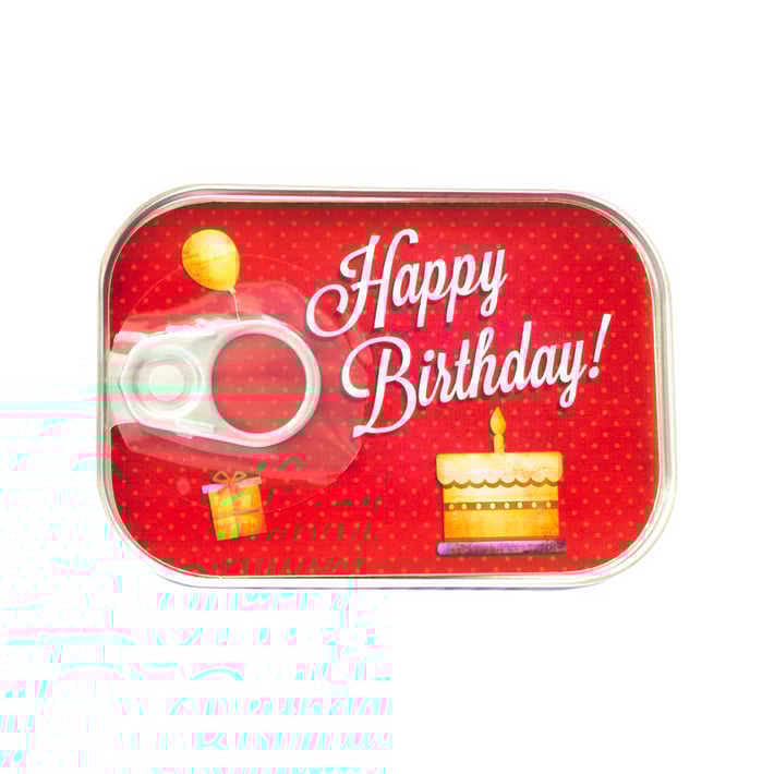 Gespaensterwald Картичка-консерва, Happy Birthday, червена