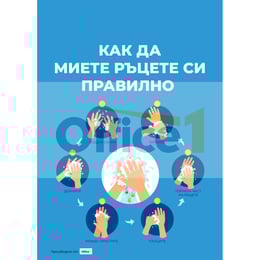 Стикер ''Как да миете ръцете си правилно'', PVC, №1