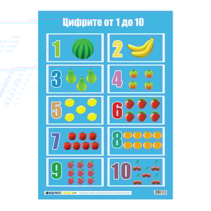 Office 1 Ученическо табло ''Цифри'', 50 x 70 cm