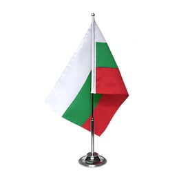 Настолна хромирана стойка за знаме, единична