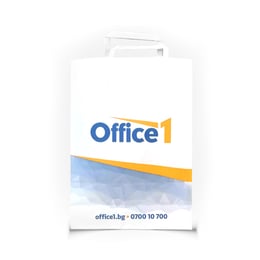Office 1 Хартиена торбичка, бяла, S, 23 х 32 х 10 cm