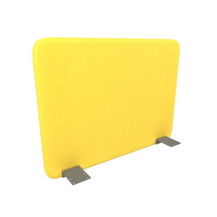 Narbutas Шумоизолиращ преграден панел за бюро Top 530, 700x36x530 mm, дамаска Velito Presto жълт, сив метал