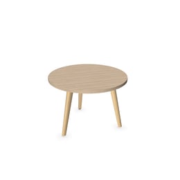Narbutas Ниска маса Nova Wood, 700x700х480 mm, кръгла, меламин Sand Ash, дървени крака