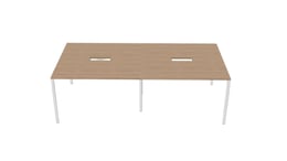 Narbutas Заседателна маса Като CNM249U, 2400 х 1000 х 740 mm, кехлибарен дъб, бял метал