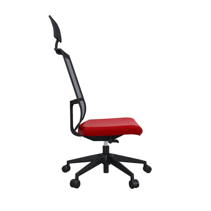 Narbutas Директорски стол Eva.II, 680x680x1250 mm, екокожа, червен, черен меш