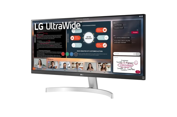 LG Монитор 29WN600-W, 29'', LED, 2560 x 1080, 250 cd/m2, 5 ms, 2 HDMI, черно-сив