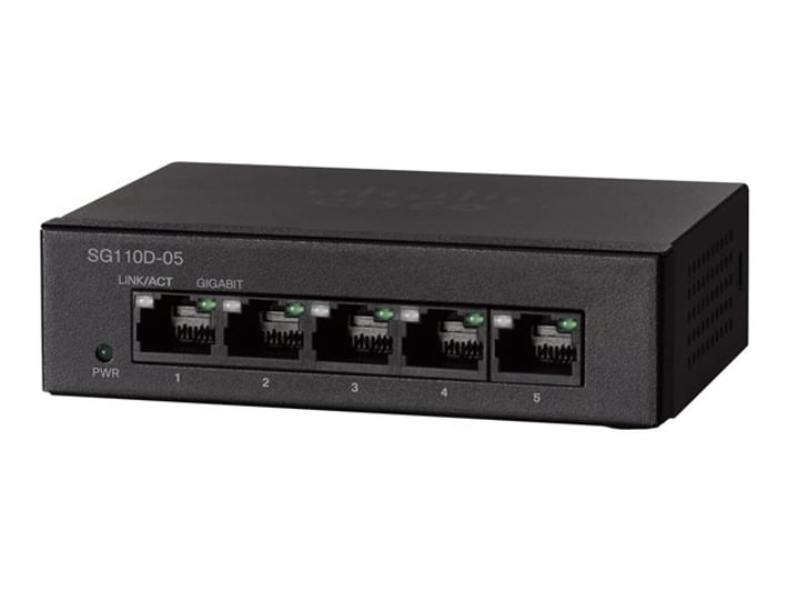 Cisco Суич SG110D-05EU, 5 порта, 10/100/1000 Mbps